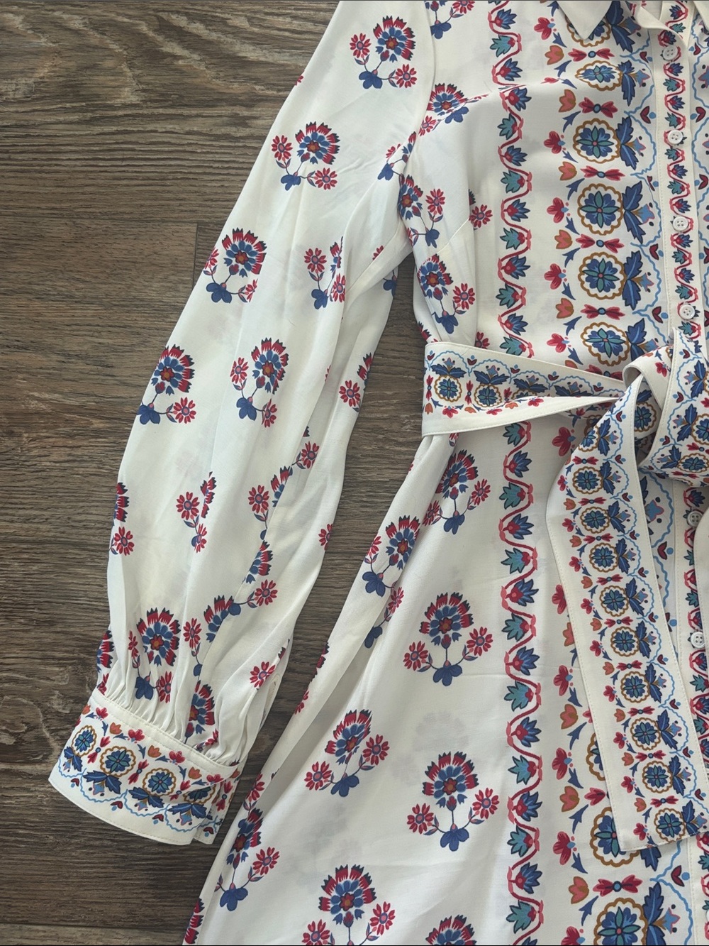 Sézane Fernande Dress with Belt in Milo Print Women's Size 8 / 40 EUC - Picture 7 of 15